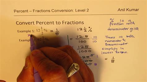 How To Convert Mixed Number Percent Form To Equivalent Fractions Youtube