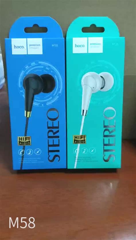 HOCO M58 Metal universal earphone with mic 3.5mm headset TPE elastic 1 ...