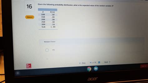 Solved Given the following probability distribution, what is | Chegg.com 