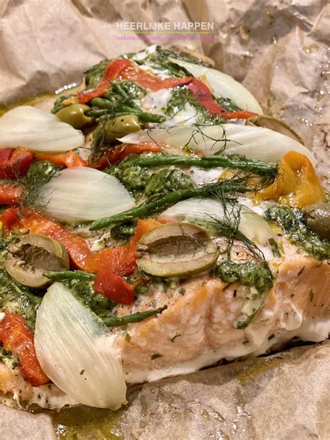 Zalm En Papillotte Met Pesto Uit De Oven Heerlijke Happen