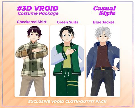 Vroid Clothing Pack Vroid Outfit Cosplay Costume Vroid Assets