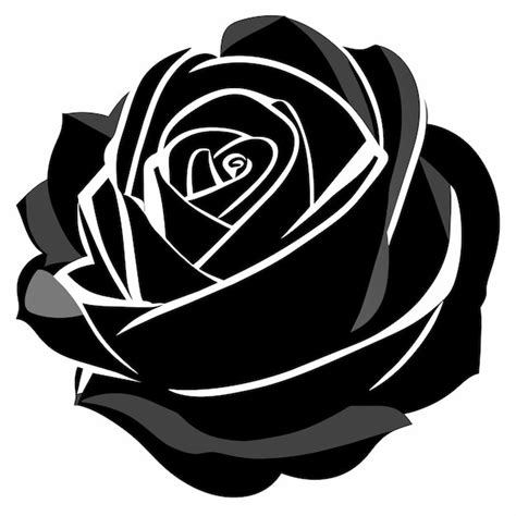 Premium Vector Black Rose Flower Sticker Print Or Black Artistic Rose