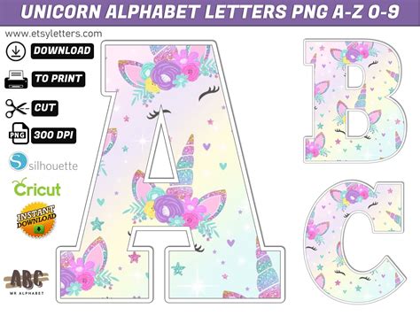 Unicorn Alphabet Letters Png MR ALPHABETS