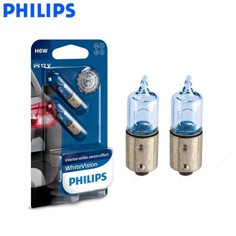 Juego De Lamparas Philips H6W White Vision Ultra 12036bvb2 Totcar