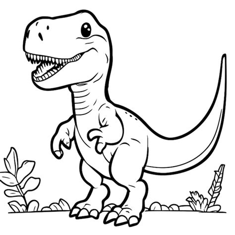 Ilustración Vectorial De Dinosaurios Con Líneas Artísticas Vector Premium