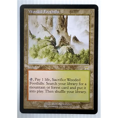 Mtg Card Black Core Legacy Set Land Wooded Foothills