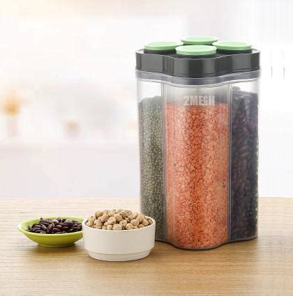 2Mech Airtight Transparent Plastic Lock Food Storage 4 Section