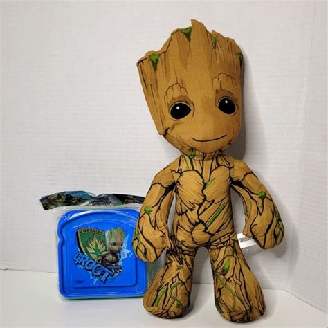 Marvel Toys Baby Groot Plush Doll And Groot Sandwich Box Lot Poshmark