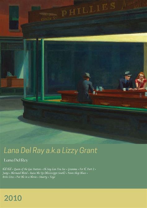 Lana Del Rey Aka Lizzy Grant Art Inspired Album Poster R Movie Lana