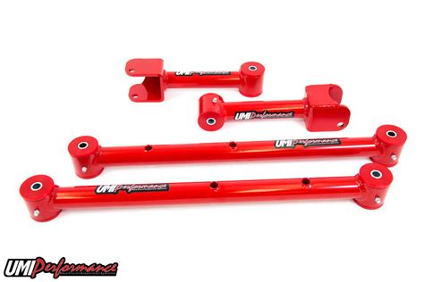 Umi Gm G Body Tubular Upper Lower Control Arms Kit Red