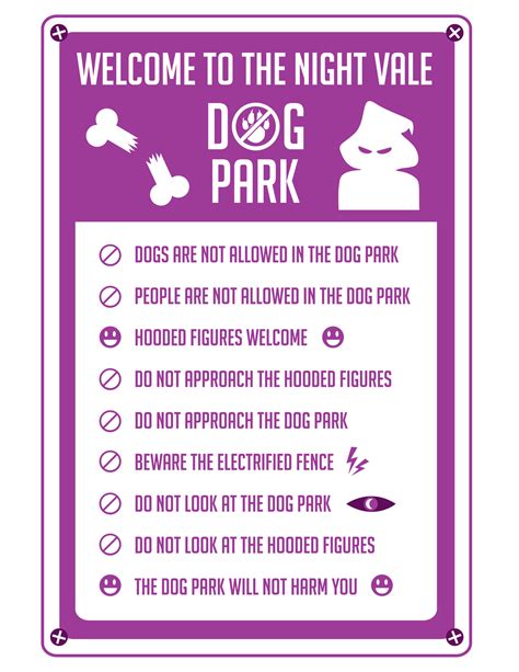 Night Vale Dog Park Rules by T16skyhopp on DeviantArt