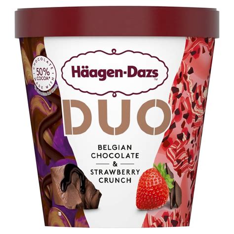 Haagen Dazs Duo Belgian Chocolate And Strawberry Ice Cream Ocado