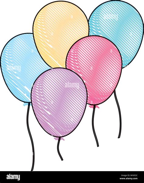 Balloons Over White Background Vector Illustration Stock Vector Image