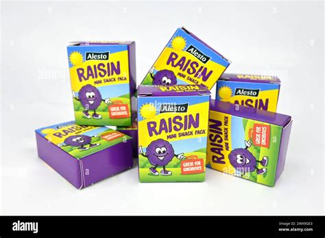 Lidl Alesto Mini Raisin Snack Packs Wales UK 23 March 2024 Stock