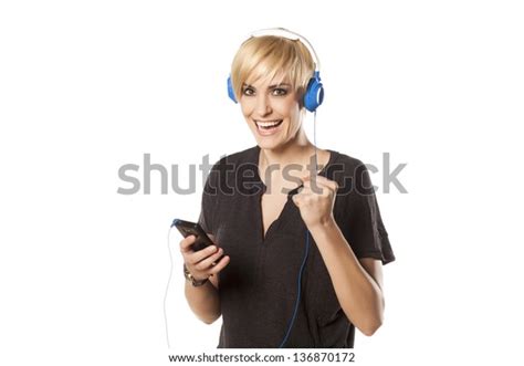 Happy Cute Short Haired Blonde Plays Stock Photo 136870172 Shutterstock