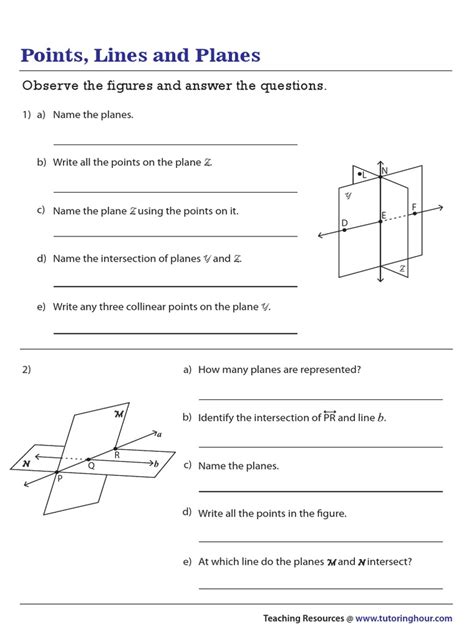 Identifying Planes, Points, and Lines of Intersection | PDF | Geometry | Mathematics