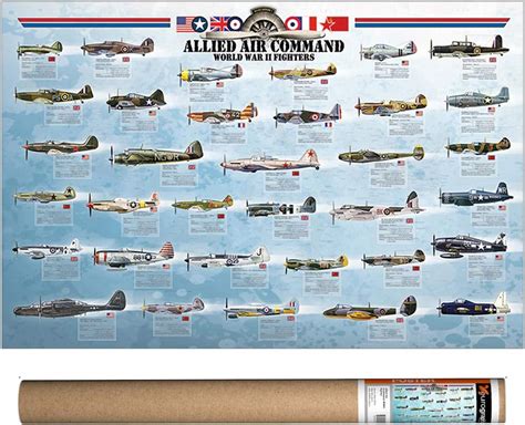 Amazon 24x36 World War II Military Aircraft Educational Chart