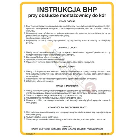 Instrukcja Bhp Przy Obs Udze Monta Ownicy Do K Sklep System Pl