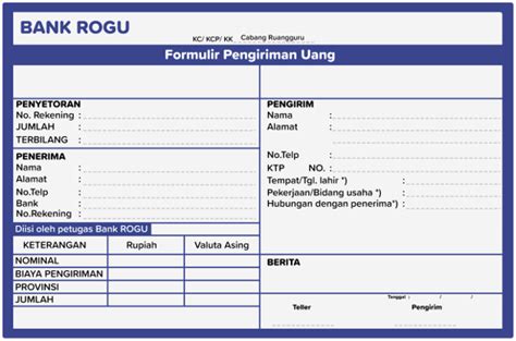 Detail Contoh Formulir Pengiriman Uang Koleksi Nomer 18