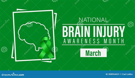 Brain Injury Awareness Month Campaign Banner Observed In March Vector