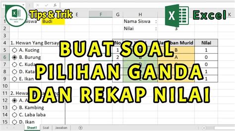 Cara Membuat Soal Pilihan Ganda Di Microsoft Excel Option Button