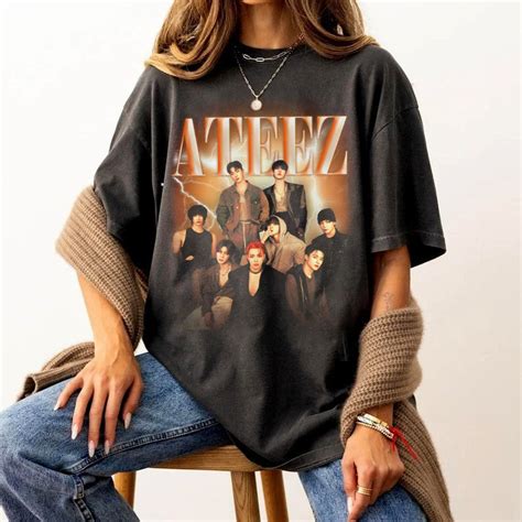 Vintage ATEEZ Kpop Shirt Retro ATEEZ Tour 2024 Kpop Ateez Hongjoong