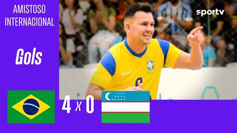 BRASIL 4 X 0 UZBEQUISTÃO AMISTOSO INTERNACIONAL DE FUTSAL GOLS