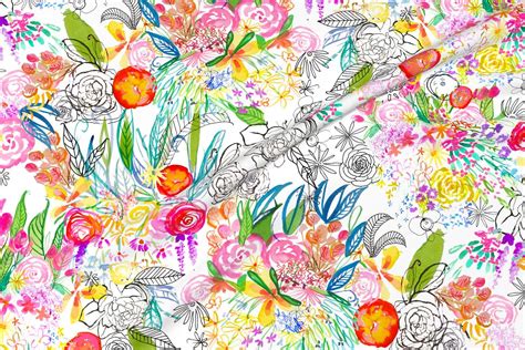 Colorful Fabrics Digitally Printed By Spoonflower Botanical