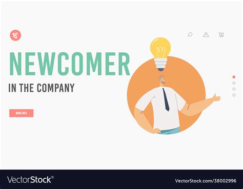 Newcomer In Company Landing Page Template Vector Image