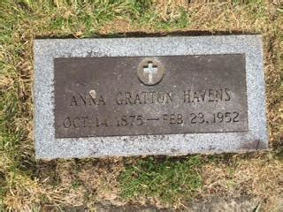 Anna Gratton Havens M Morial Find A Grave