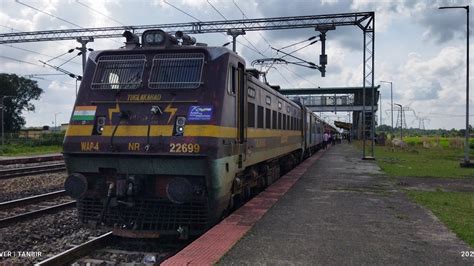 Rarest Scene Three Train Crossing Rajdhani Overtakes Express