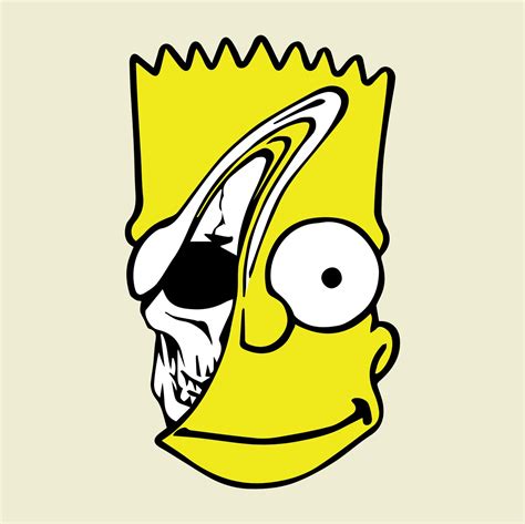 Bart Simpson Skull Skeleton Svg Print For T Shirt Horror For Etsy