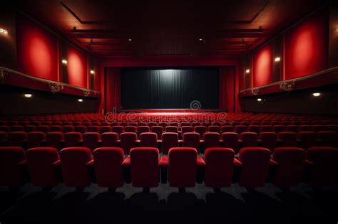 Movie Theater Seating Red Seats In The Cinema For The Audience Watching Movies Generative Ai