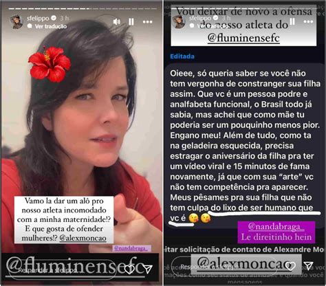 Samara Felippo expõe mensagem ofensiva enviada por atleta do Fluminense