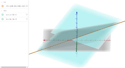 Recta como intersección de dos planos GeoGebra