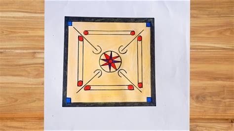 How To Draw Carrom Board Easy Fast Step By Step Monika Bisht