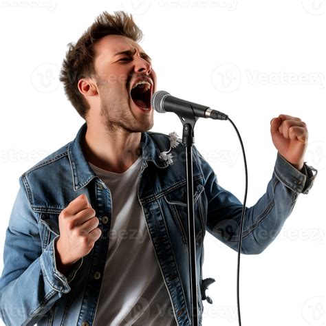 Ai Generated Guy Sings Karaoke On Transparent Background 42152908 Png