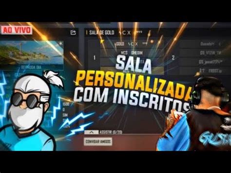 Live Ff Free Fire Ao Vivo X X Inscritos Sala Personalizada