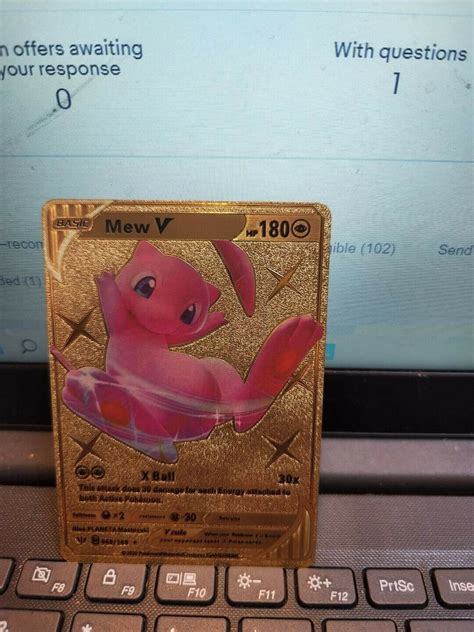 Mavin Mew V Gold Metal Pokemon Card