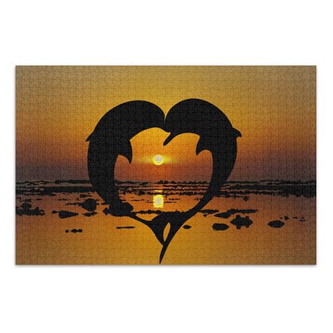 Alaza Dolphin Love Heart Valentines Day Jigsaw Puzzles For Adults