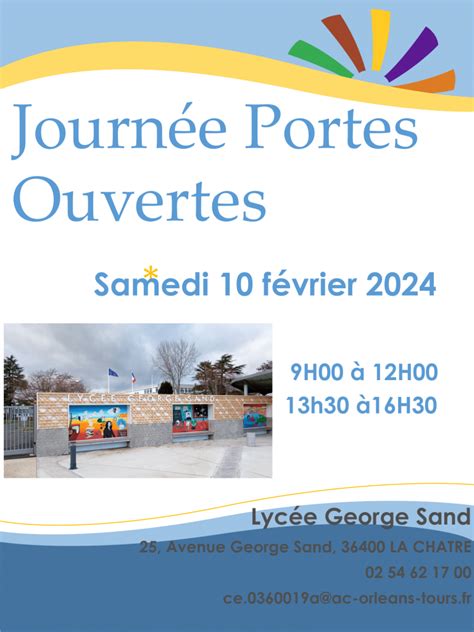 Journ E Portes Ouvertes Le F Vrier Lyc E Polyvalent George Sand