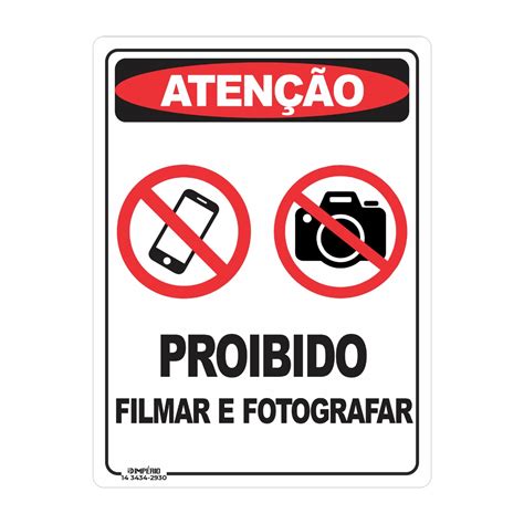 Placa De Sinaliza O Aten O Proibido Filmar E Fotografar