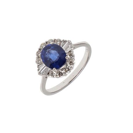 Ring Safir Och Diamant Smycken Delstenar Ringar Auctionet