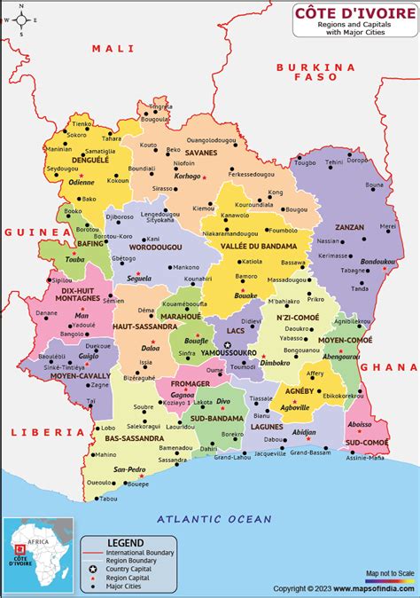 Cote D Ivoire Map Hd Political Map Of Cote D Ivoire