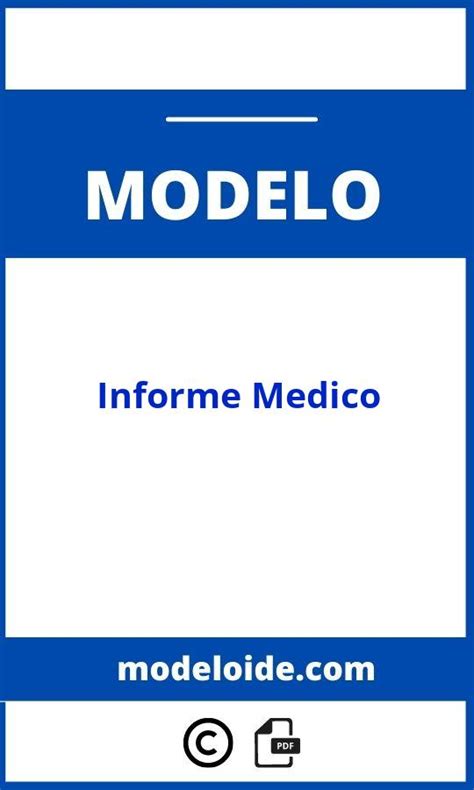 Modelo De Informe Medico PDF Formato WORD