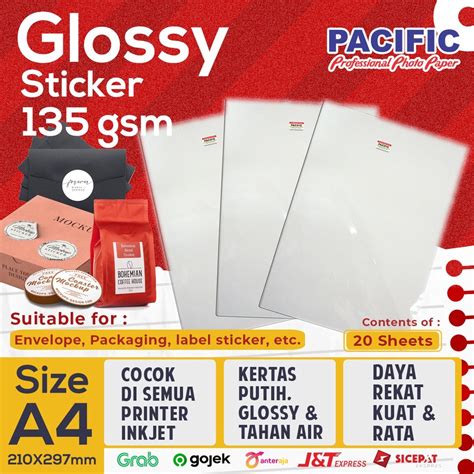 Jual Kertas Foto Stiker Glossy Photo Paper A Gsm Pacific Premium