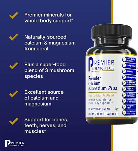 Premier Research Calcium Magnesium Plus Soporte Mineral Para Todo El