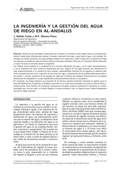 La Ingenieria Y La Gestion Del Agua De Riego En Docslib