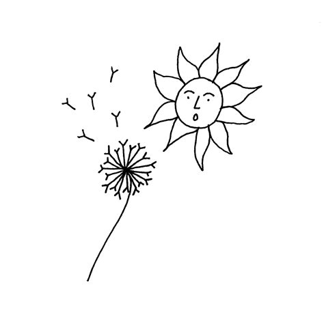 Dandelion Puff Drawing at GetDrawings | Free download