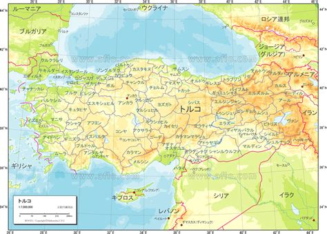 トルコ 地勢図 ベクター地図素材のダウンロード販売 アフロモール